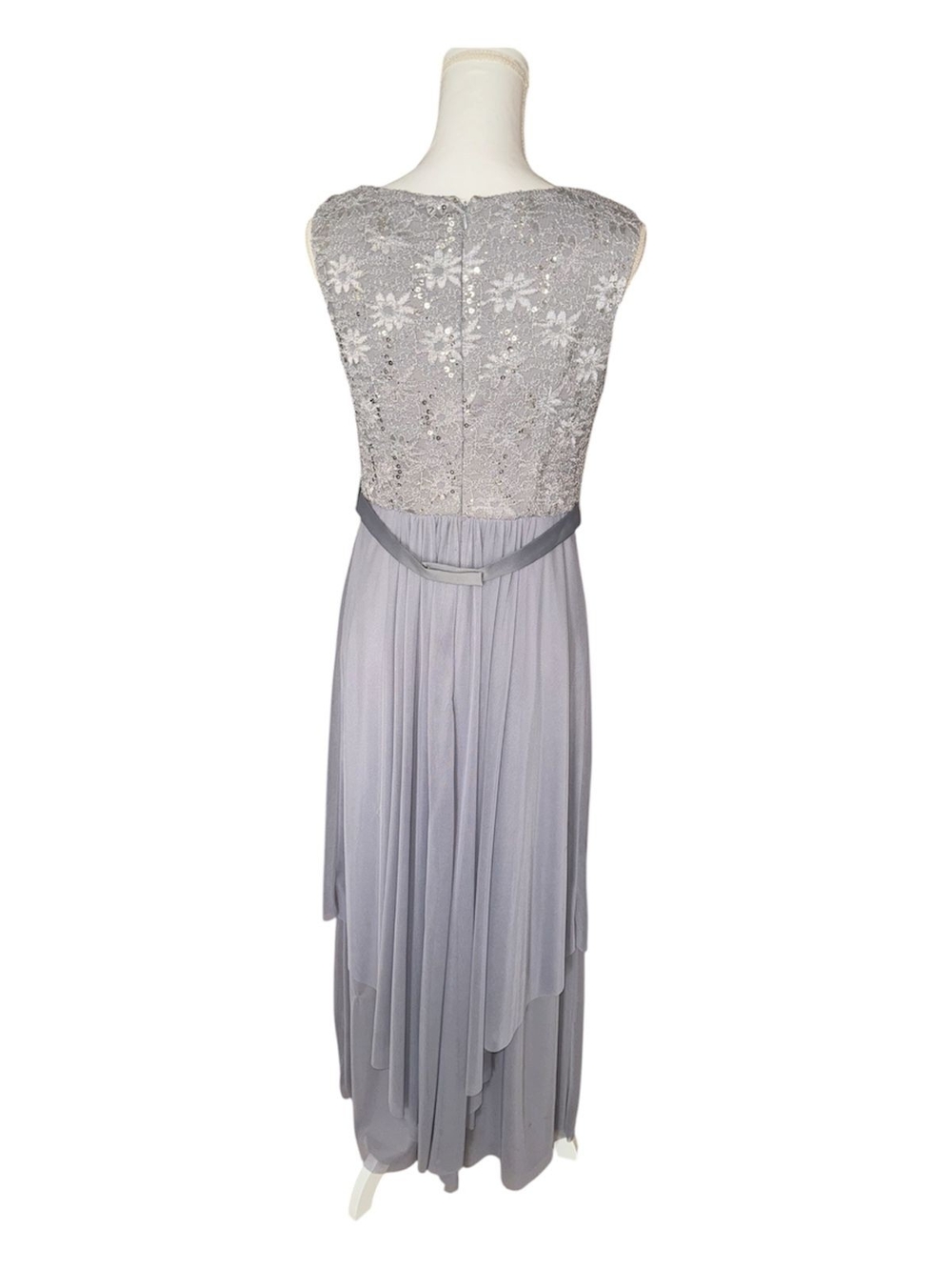 R&M Richards Silver Lace Bodice Maxi Dress - Picture 4 of 5